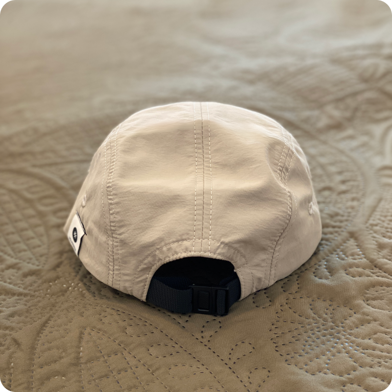 Cream 5 Panel Camper Hat - Iu Mien Baengh Orn